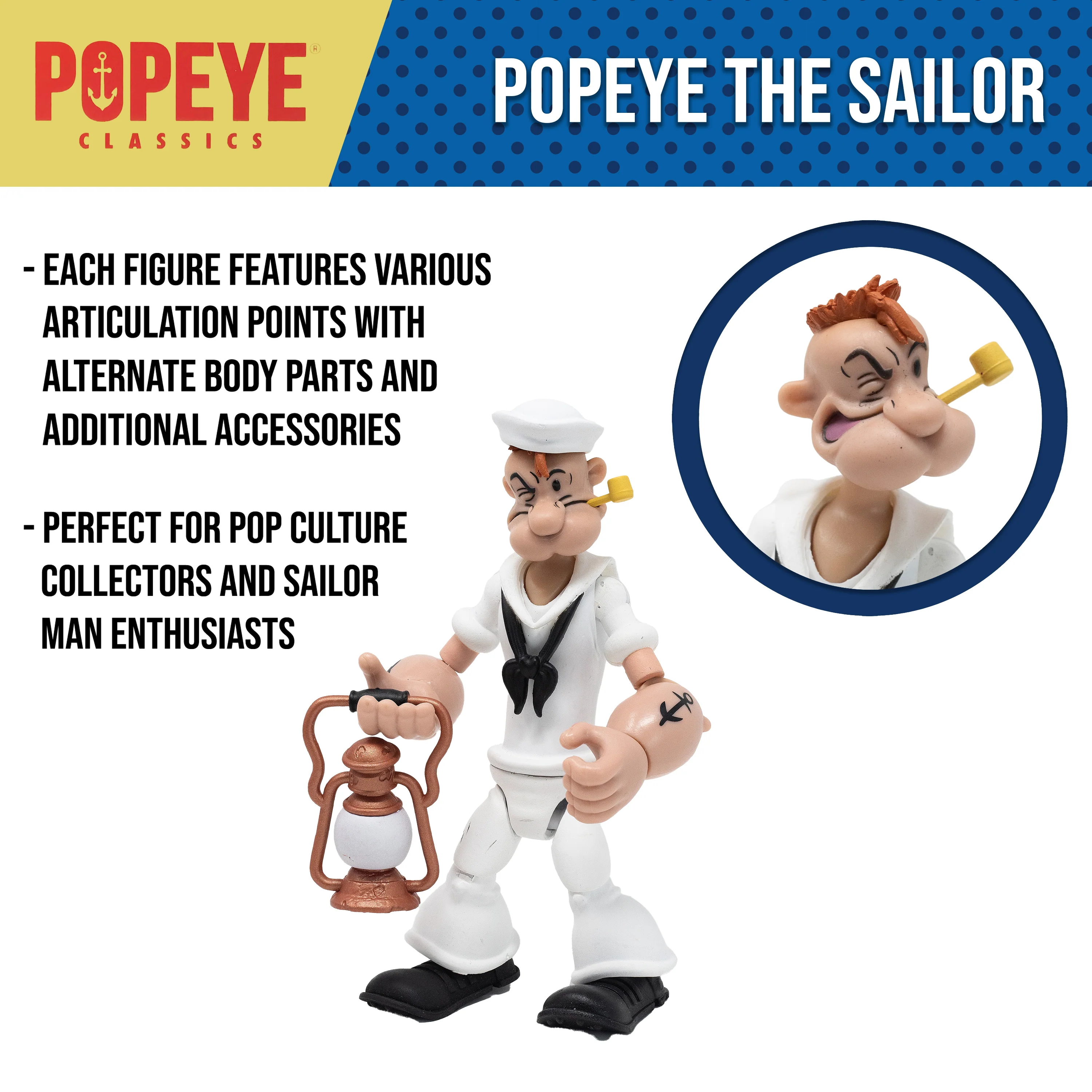 Popeye Classics Action Figure: Popeye White Sailor Suit - Image 6