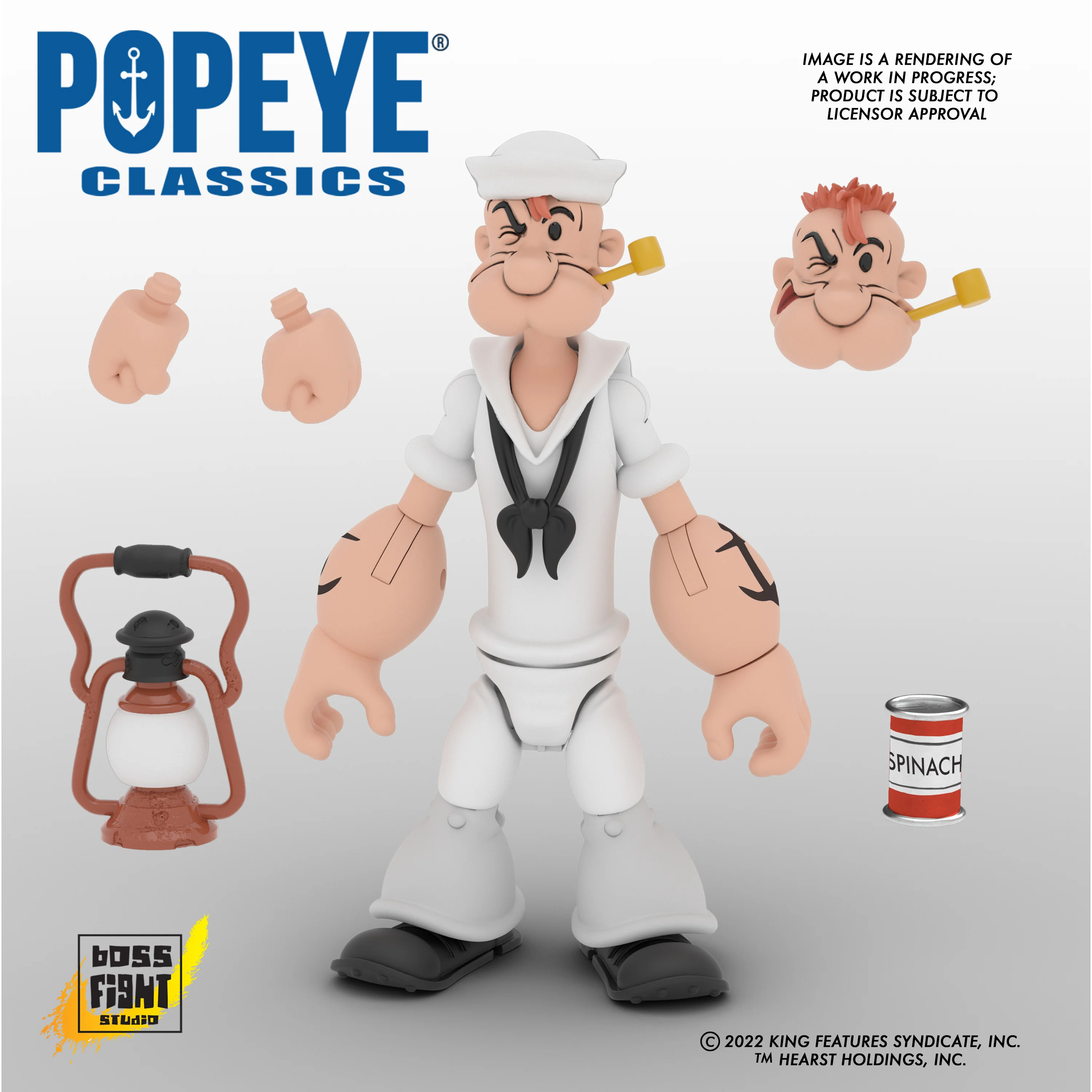 Popeye Classics Action Figure: Popeye White Sailor Suit - Image 8