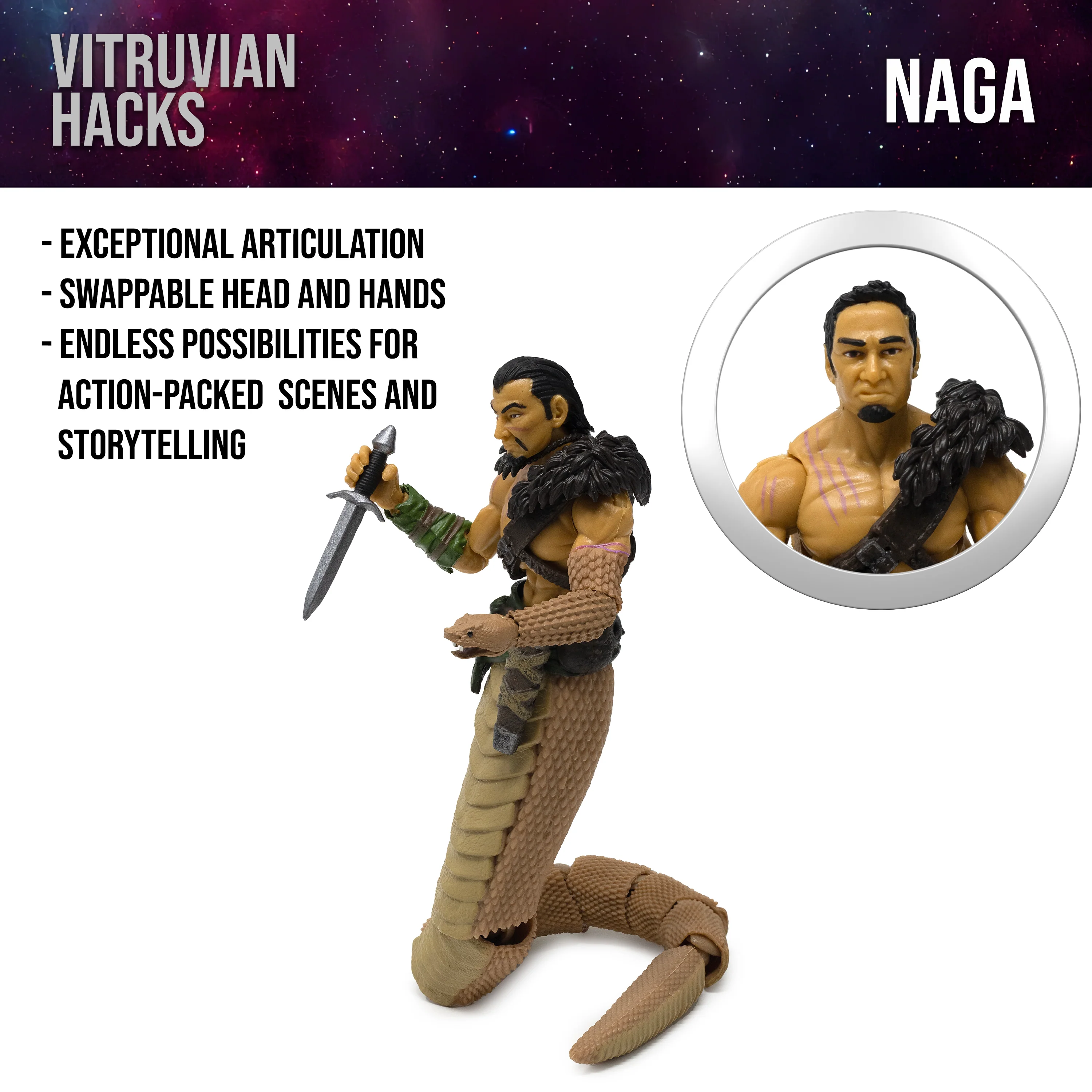 Vitruvian H.A.C.K.S. Action Figure: Naga - Image 5