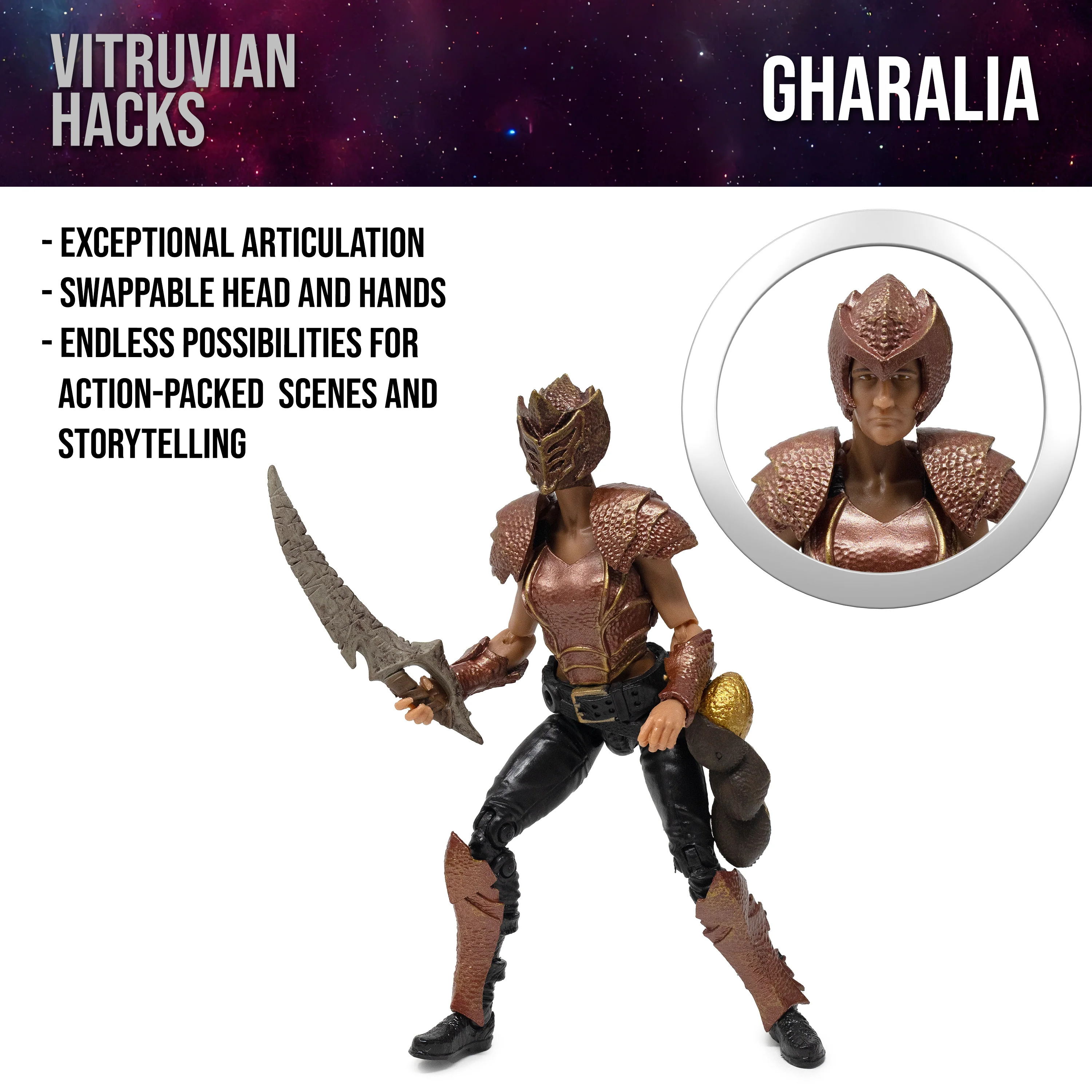 Vitruvian H.A.C.K.S. Action Figure: Ghariala - Dragon Harvester - Image 4