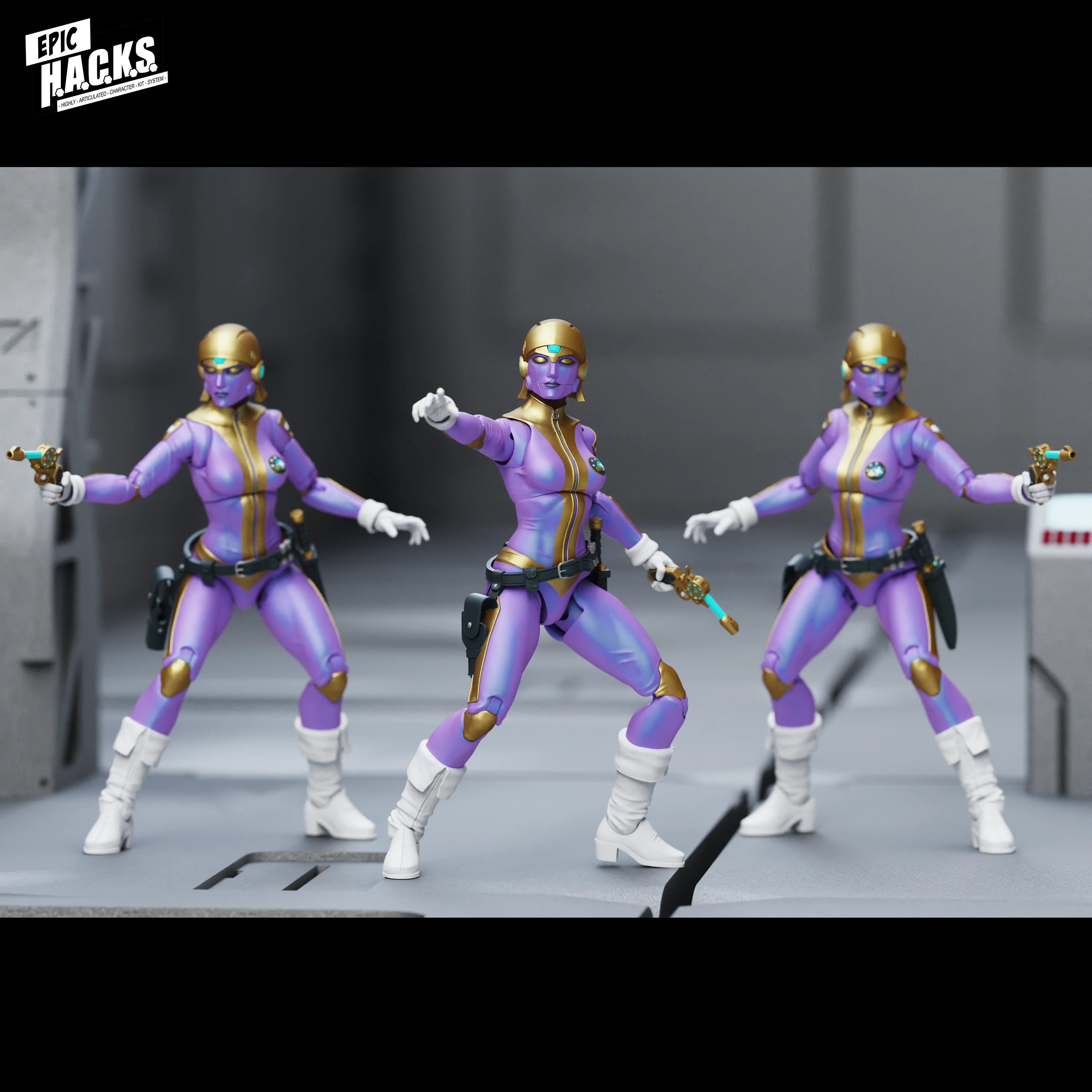 Epic H.A.C.K.S. Core 1:12 Scale Action Figure | Roxy London: Freelance Peacekeeper - Image 5