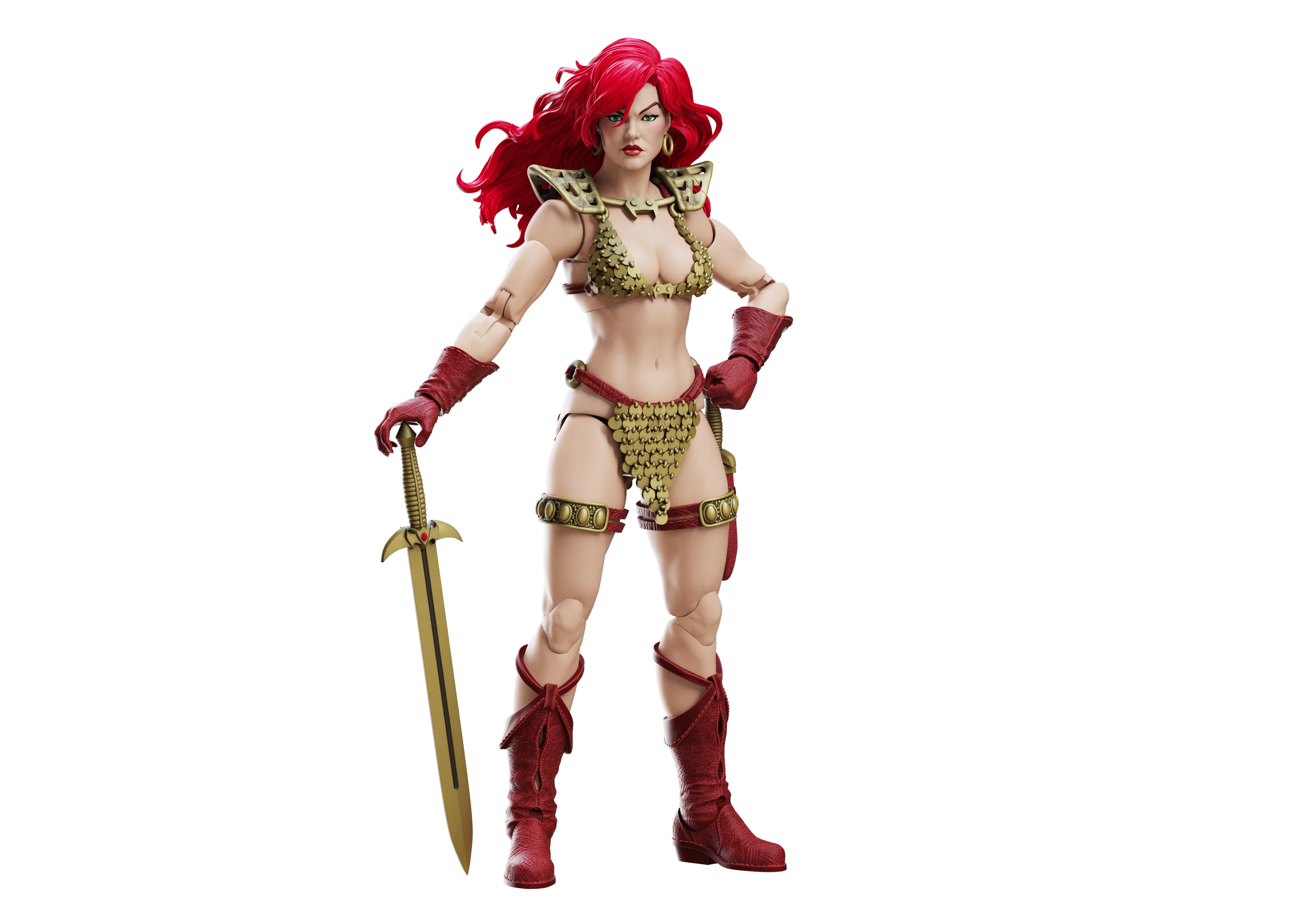 Red Sonja: Gold and Red Limited Edition 1:12 Scale Epic H.A.C.K.S. Action Figure - Image 3