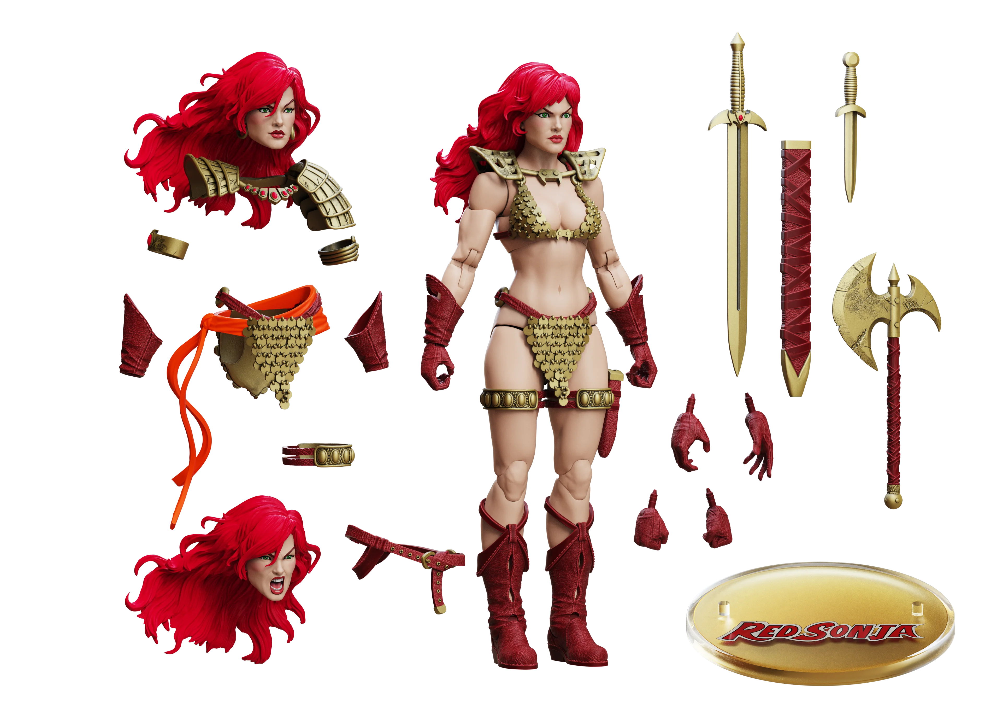 Red Sonja: Gold and Red Limited Edition 1:12 Scale Epic H.A.C.K.S. Action Figure - Image 5