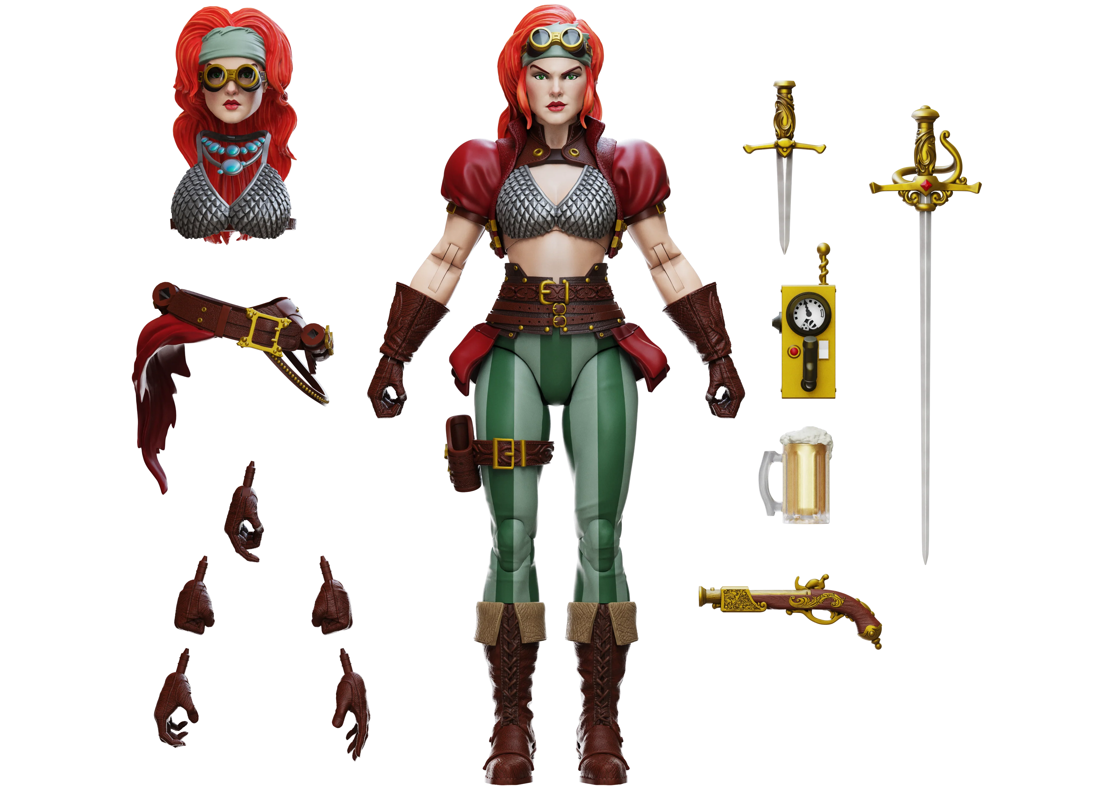 Red Sonja: Steampunk Legend 1:12 Scale Epic H.A.C.K.S. Action Figure - Image 3