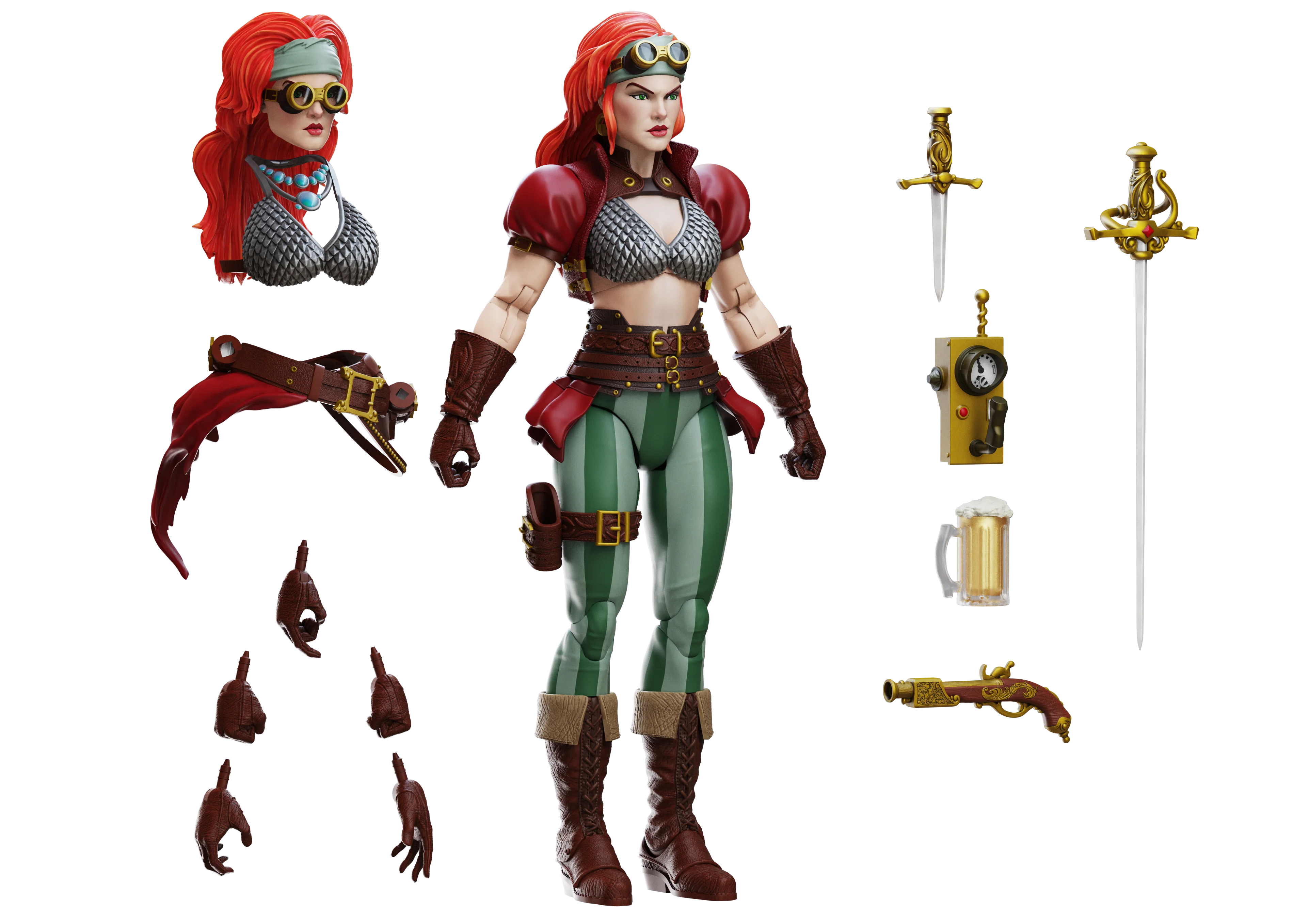 Red Sonja: Steampunk Legend 1:12 Scale Epic H.A.C.K.S. Action Figure - Image 4