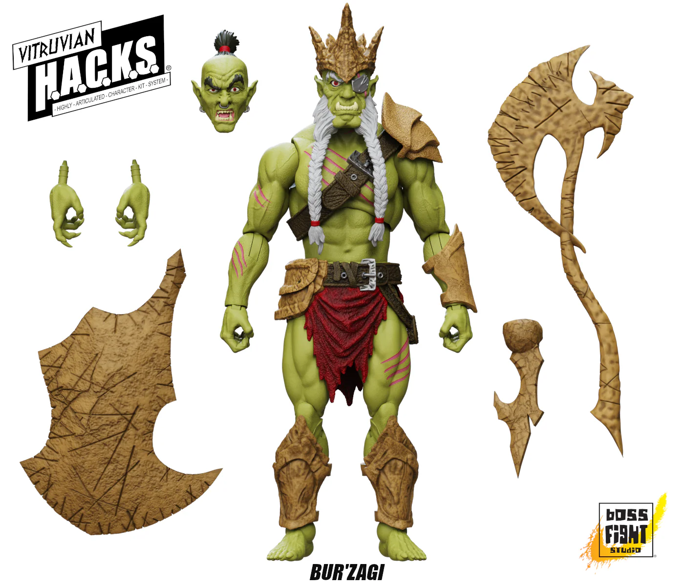 Vitruvian H.A.C.K.S. Action Figure - Bur’Zagi (Mighty Orc Sovran) - Image 6