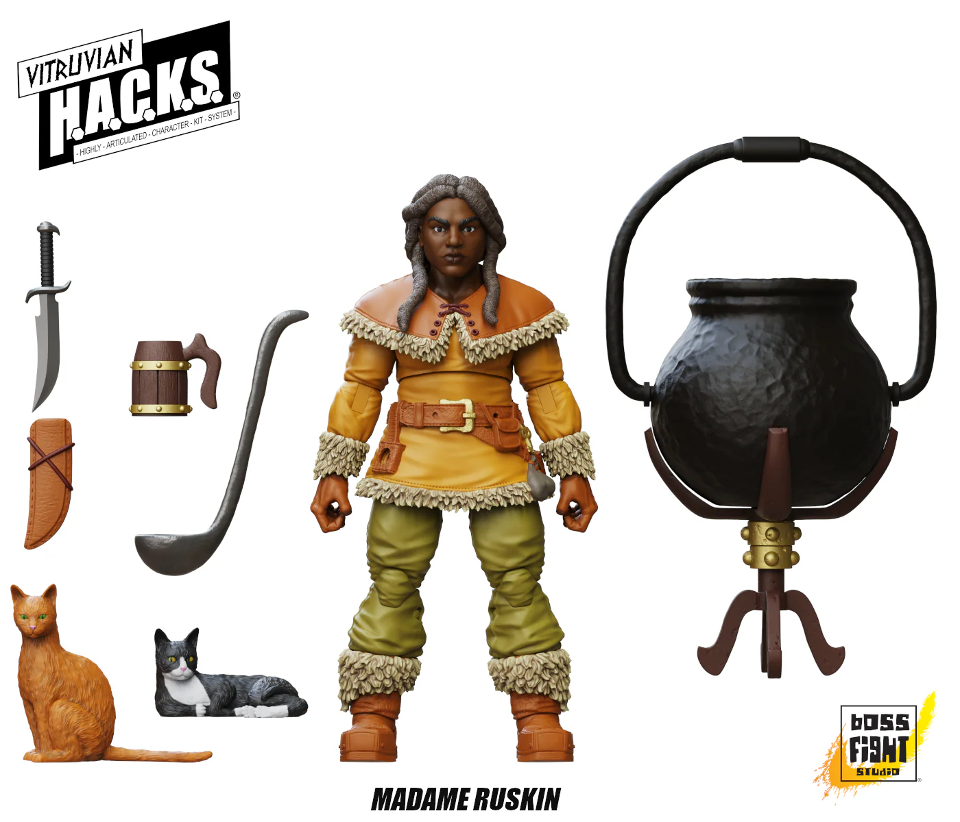 Vitruvian H.A.C.K.S. Action Figure - Madame Ruskin (Dwarf Tavern Keeper) - Image 3
