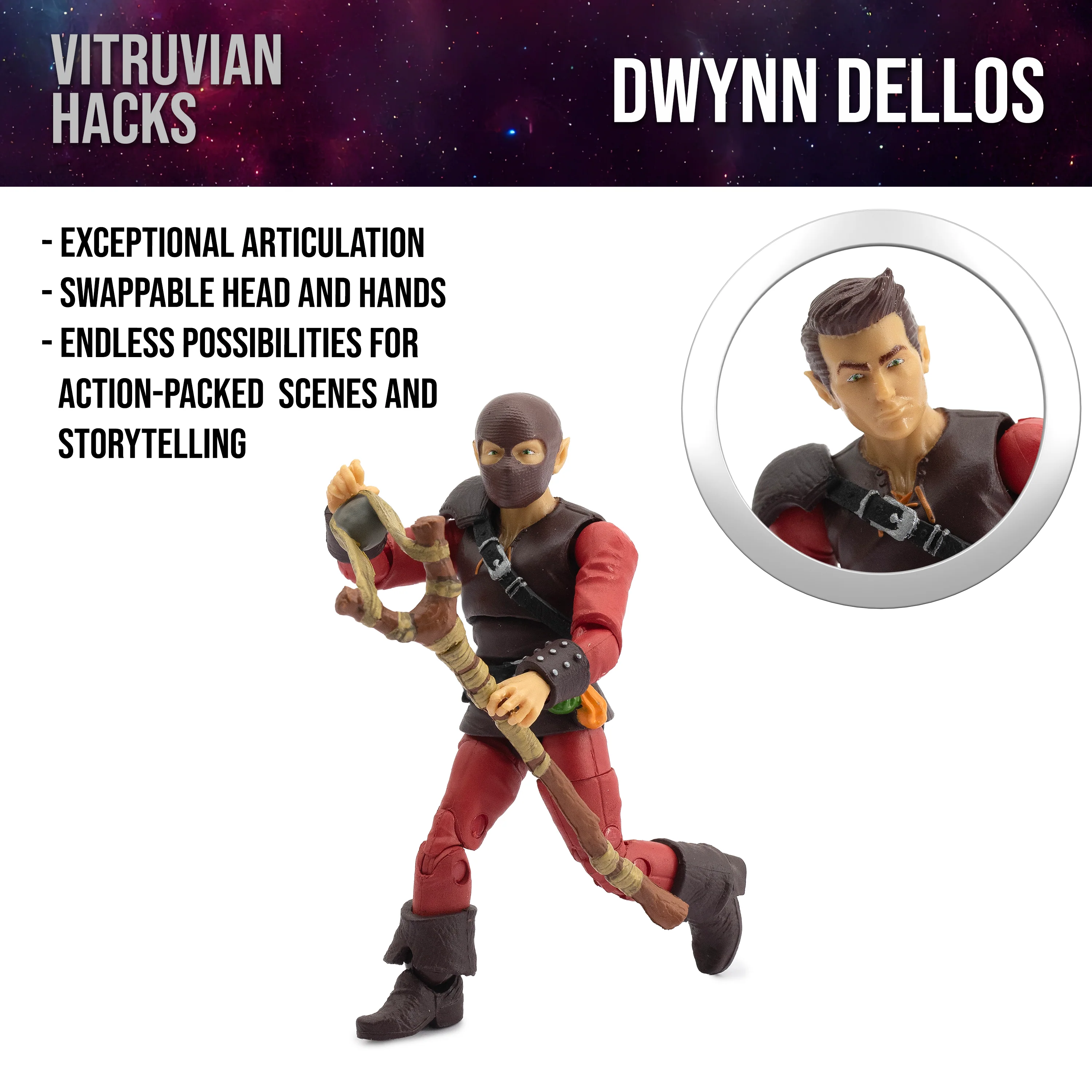 Vitruvian H.A.C.K.S. Action Figure - Dwynn Dellos (Halfling Scout) - Image 10