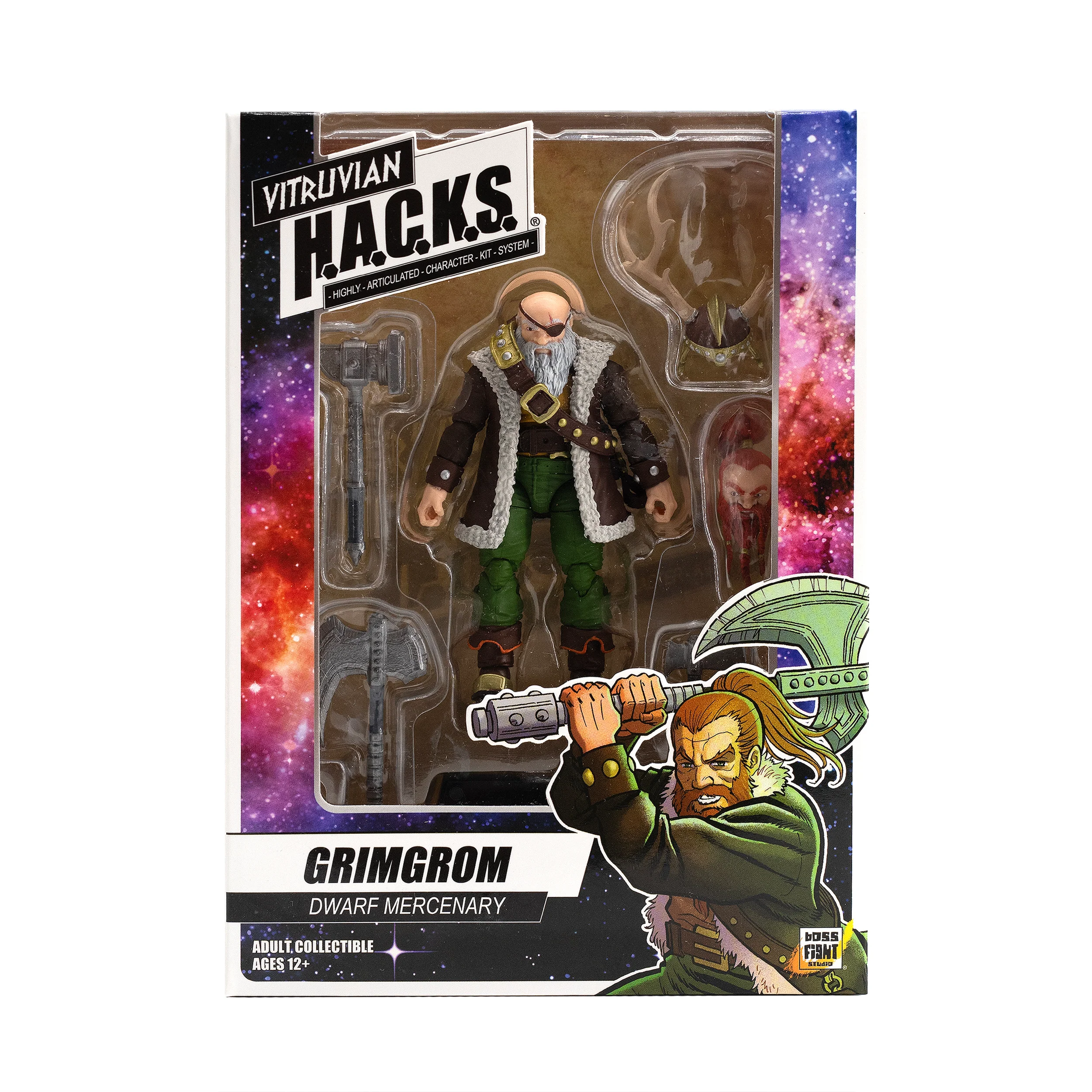 Vitruvian H.A.C.K.S. Action Figure - Grimgrom (Dwarf Mercenary) - Image 3