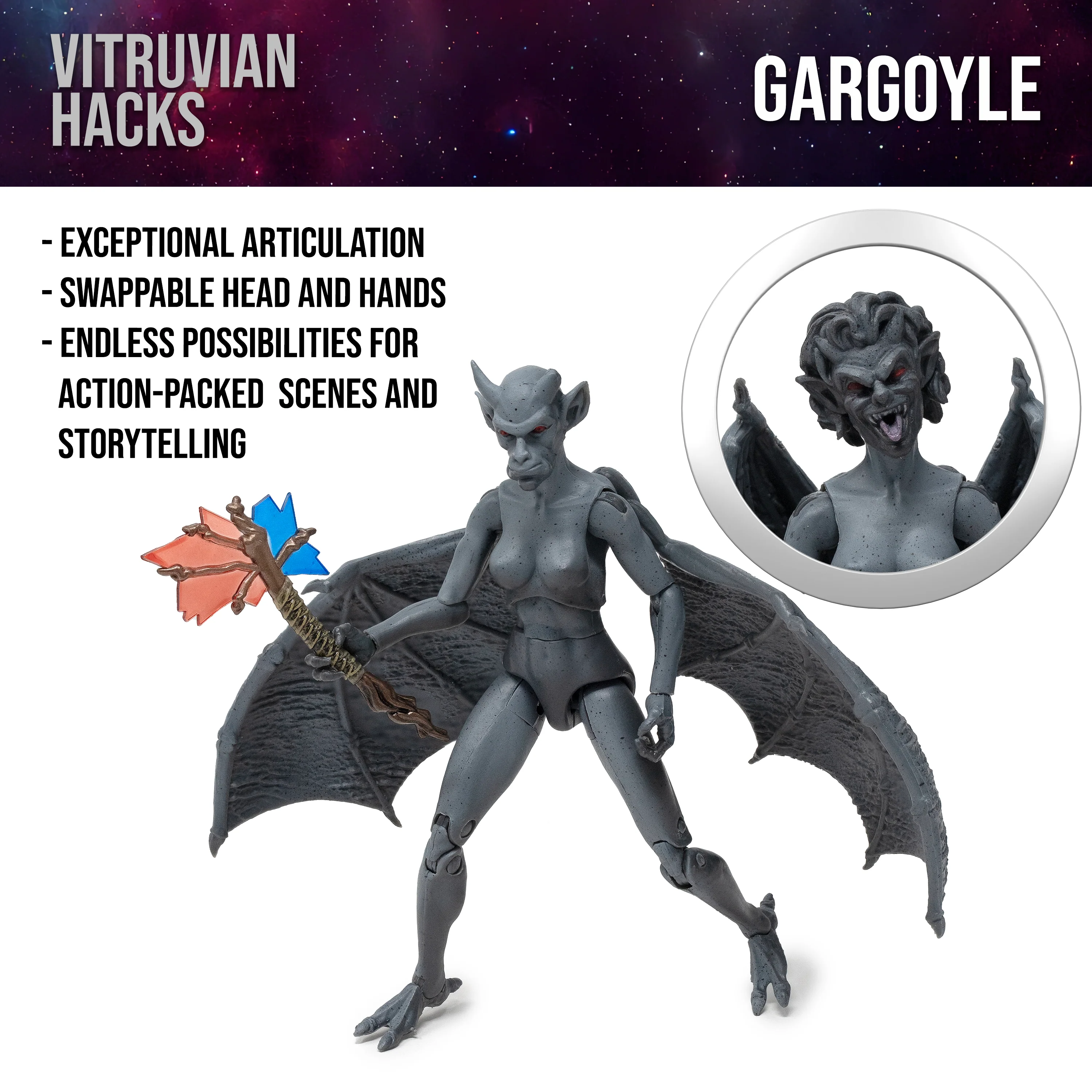 Vitruvian H.A.C.K.S. Action Figure: Gargoyle - Castle Faerie - Image 7